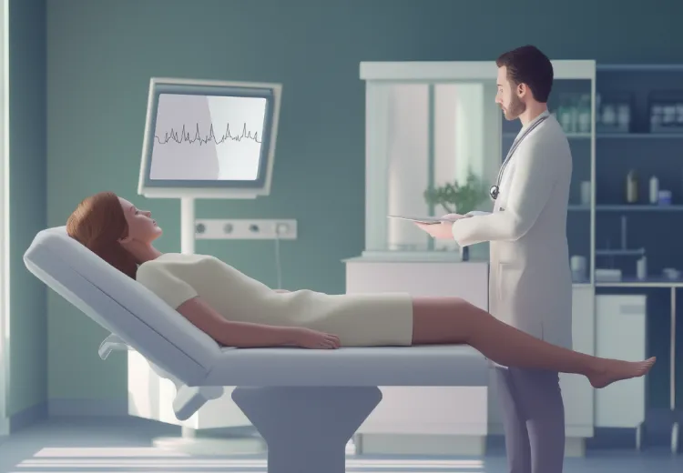 image d'un médecin qui soigne une femme venu faire un dépistage 