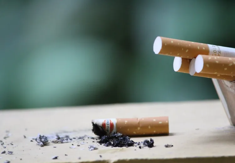 BioSample cigarette dans un cendrier