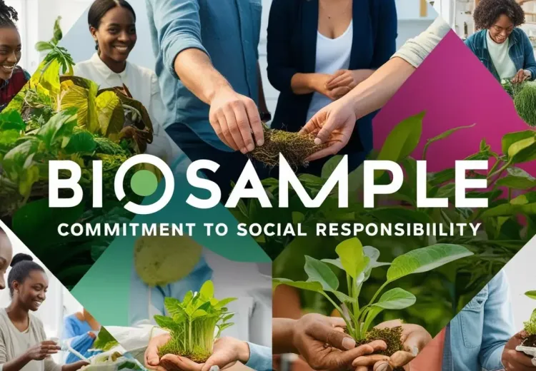 image de responsabilité sociale avec écrit bio sample au milieu 