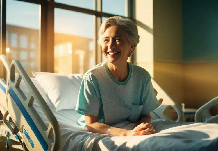 Image d'une patiente avec le sourire 
