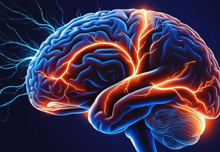 Image d’un cerveau avec une activité électrique anormale 