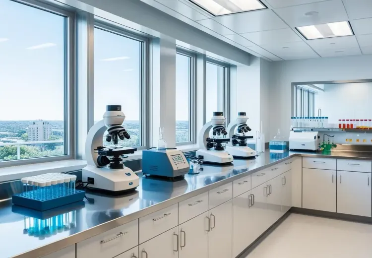 Un laboratoire avec des échantillons biologiques