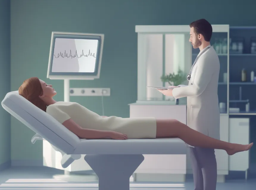image d'un médecin qui soigne une femme venu faire un dépistage 