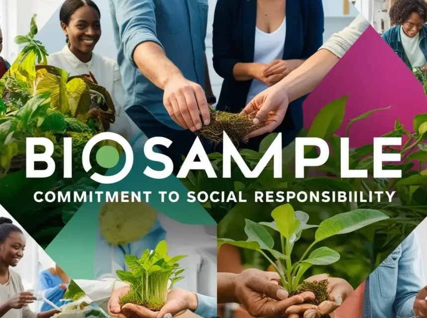 image de responsabilité sociale avec écrit bio sample au milieu 