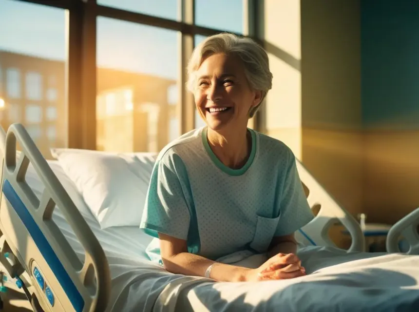 Image d'une patiente avec le sourire 