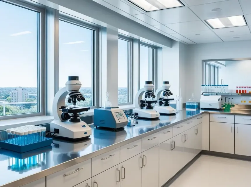 Un laboratoire avec des échantillons biologiques