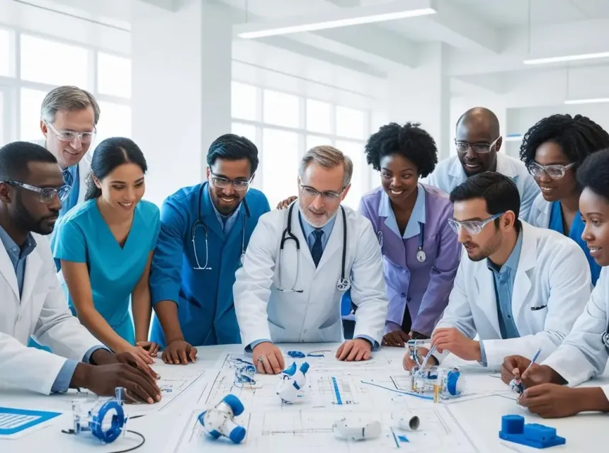 Image de médecins, des ingénieurs, des fabricants de dispositifs médicaux